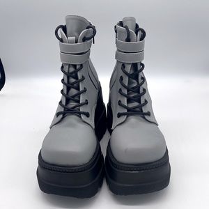 Demonia, Gray, Shaker, Combat Boots, Size 6